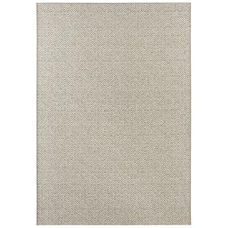 Elle Decoration Bloom In- und Outdoor Teppich 140x200cm - Sisal Optik Modernes Design Flachgewebe – Wetterfest für Terrasse, Balkon, Wohnzimmer, Küche, Büro und Schlafzimmer in Beige Creme