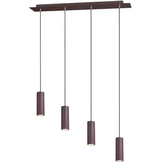 Trio Leuchten Pendelleuchte Marley 312400424, Metall rostfarbig, Pendel 4-flammig, exkl. 1 x GU10
