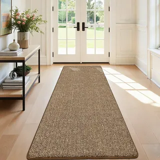 SHACOS Langer Läufer Flur 80x200 cm Braun Läufer Teppich Teppichläufer rutschfest Modern Weich Flurteppich Flurläufer Lang Küchenteppich Waschbar Teppich Flur Läufer für Küche, Eingang, Wohnzimmer