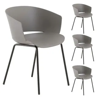 Idimex Nivel Gartenstuhl 45 x 56 x 48 cm grau 4 St.