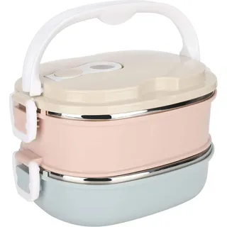 Lunchbox, tragbare rostfreie Edelstahl-Bentobox, stapelbare auslaufsichere thermische Lunchbox für warme Gerichte, Thermo-Bentoboxen, Schüssel, Lebensmittelbehälter, Büro, Arbeit, Zuhause, Picknick