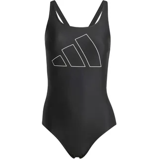 adidas Damen Big Bars Swimsuit, Black/White, 38