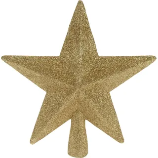Weihnachtsbaumspitze dekorative Spitze Gold Glitter Weihnachten 19 cm - Beige