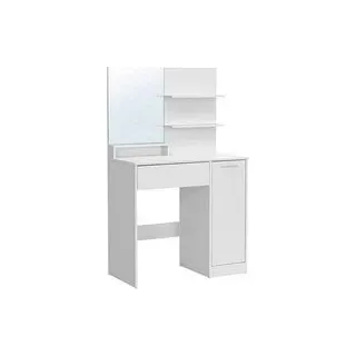 VASAGLE Schminktisch rechteckig Melamin, Spanplatte weiß 80,0 x 40,0 x 132,0 cm, 1 St.