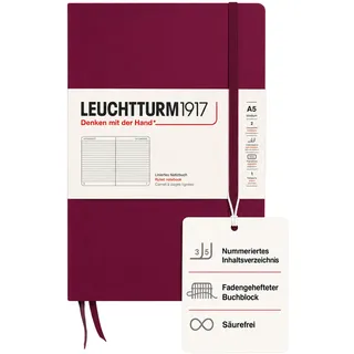 Leuchtturm1917 Notizbuch Medium A5 Rot liniert