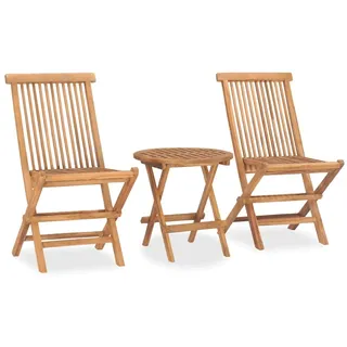 Design New Gartenmöbel Set Balkonmöbel-Set 3-tlg. Garten-Essgruppe Klappbar Massivholz Teak - Gartenmöbelgarnituren Möbel2025 CHY8739913 1parcel - Braun