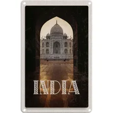 Blechschild 20x30 cm Indien Tempel Hinduismus Neu Delhi
