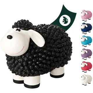 VERDOBA Mini Deko Schaf für den Garten, wetterfest - schwarzes Deko-Schaf Molly - Gartenfigur Schafe Gartendeko außen Dekofiguren (Schwarz)