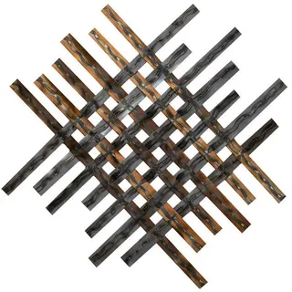 Kunstloft Wanddeko Silber 100/100 cm , Braun, Silberfarben , Metall , 3.6x100x3 cm , Bilder & Rahmen, Wanddeko
