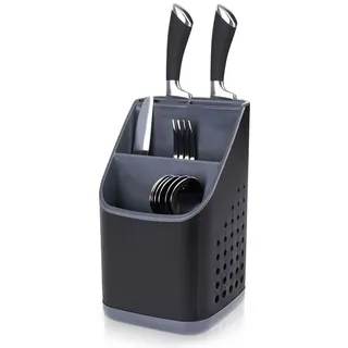 Vilde Besteck-Abtropfkorb Besteckabtropfer Besteckkorb Küchen-Utensilienhalter Küchenorganizer Besteckorganizer schwarz
