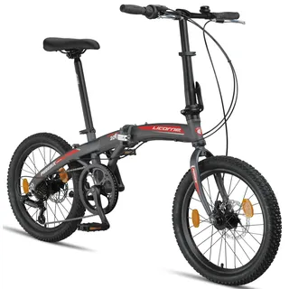 Licorne Bike Phoenix 2D Cross 20 Zoll Aluminium Faltrad Klapprad Scheibenbremse Discbremse Faltfahrrad Herren Damen 7 Gang Kettenschaltung Folding City Bike Alu-Rahmen