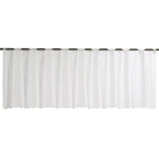 ELBERSDRUCKE halbtransparente Bistrogardine Membran 00 weiß 45 x 160 cm Scheibengardine für Küche Küchenfenster Sichtschutz 198480