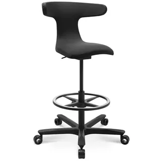 Arbeitsstuhl W-ork Pad high Wagner schwarz, Designer rabadesign – Rainer Bachschmid, 40x99-118x37 cm