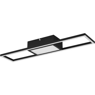Reality Leuchten LED Deckenleuchte Rigido R67172132, Metall Schwarz matt, inkl. 22 Watt LED, Fernbedienung, Dimmer, Farbwechsel