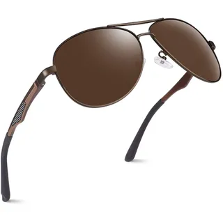 GQUEEN Pilotenbrille Herren Polarisiert Piloten Sonnenbrille UV400 Pilot Flieger Damen,MOS1