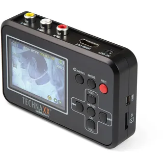 Technaxx Retro Video Digitalisierer TX-182 mit 6 cm-Display von Video8, Hi8, SVHS, VHS, VCD, DVD, VCR, DV - Videos direkt auf Speicherkarte, Digitalisieren Sie Ihre Alten Filme einfach & schnell