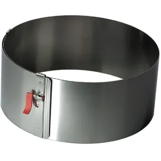 Lares Tortenring Verstellbar mit Klemmhebel Edelstahl | Skala | 18–30 cm | Made in Germany | 15 cm hoch | Verstellbarer Kuchenring rund | Spülmaschinengeeignet