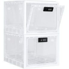 Gemaxvoled Abschließbare Box, durchsichtige Box für Medikamente, Premium-Material abschließbare Lagerung Bin Organizer Box für Kühlschrank Lebensmittel/SnacksJail