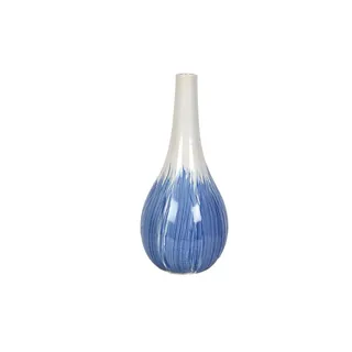 Romimex Vase, Blau, Weiß, Keramik, 18 x 40 x 18 cm