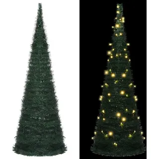 Künstlicher Pop-Up-Weihnachtsbaum mit Beleuchtung Grün 180 cm - Grün