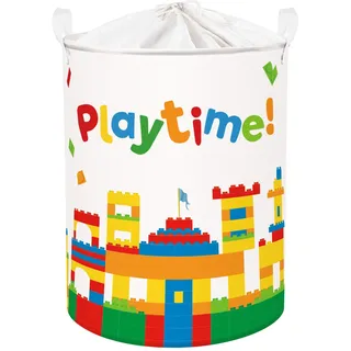 Clastyle Studie Kinder Wäschekorb mit Henkel Faltbar Kleidung Spielzeug Aufbewahrungskorb Jungen Mädchen Aufbewahrungsbox für Babyzimmer Bad, Spielzeit, 40x50 cm