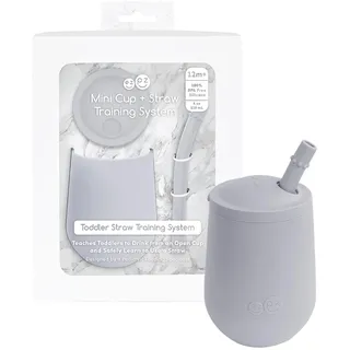 ezpz Mini Cup+straw Tasse + Light Grey – 12 Monate