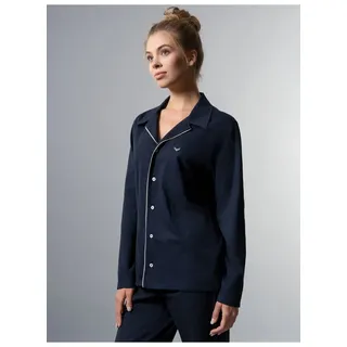 Trigema Schlafanzug »TRIGEMA Schickes Schlafanzug Oberteil mit Knopfleiste«, (1 tlg.) Trigema navy XXL