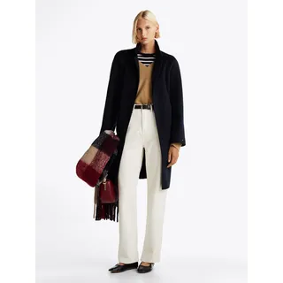 Tommy Hilfiger Kurzmantel »REG DF WOOL BELTED COAT«, mit Gürtel, blau