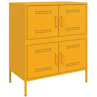 Sideboard Senfgelb 68x39x79 cm Stahl - Braun, Gelb