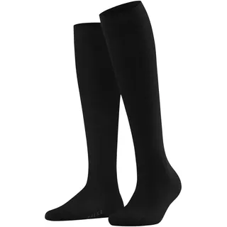Falke Damen Kniestrümpfe Family Kh nachhaltige Baumwolle lang einfarbig 1 Paar, Schwarz Black 3009, 35-38 - - 35|36|37|38