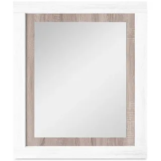 Mattfy - Wandspiegel, Modell Victoria, praktisch und funktional, Farbe Andersen und Kiefer Grau, inklusive Beschläge, Maße: 75 cm (Höhe) x 90 cm (Breite) x 3,5 cm (Boden)