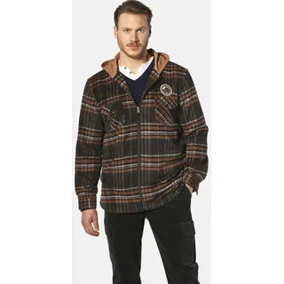 Outdoorhemd JAN VANDERSTORM "Outdoorhemd FAAPE", Herren, Gr. L, weit, blau (braun kariert), Obermaterial: 100% Polyester COOLMAX PES(Coolmax)., Jacken Outdoorhemd