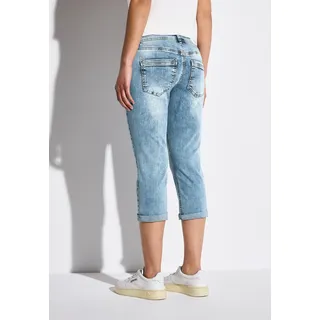 STREET ONE Damen, A378561 3/4 Jeans, mit Glitzer-Detail, medium Blue random acid, 30