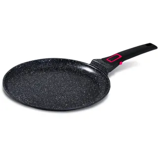 BAUMALU - Crêpe-Pfanne 28cm aus Alu geschmiedet Schwarz, Whitford Quantanium Antihaftbeschichtung, für alle Herdarten geeignet. Maße: 29,5x30x5,2cm. Perfekt für Moderne Küchen