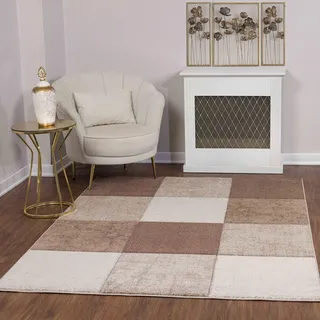 Surya Alfaro Teppich Läufer, Wohnzimmer, Esszimmer, Flur- Moderne Boho Teppich Geometrisches Muster - Weicher Skandinavisch Wohnzimmerteppich Beige, Braun, Weiß - Läufer Flur 80x150cm Groß