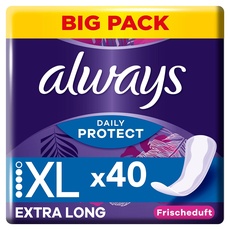 Bild Slipeinlagen Daily Protect Extra Long (40 Binden) Big Pack, mit Frischeduft BigPack