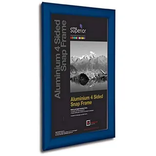 Seco Schnapprahmen, A1, Aluminium, 4-seitig, 25 mm - Blau