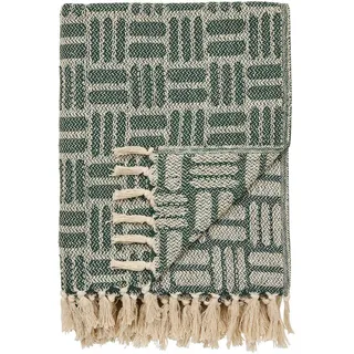 Plaid , Dunkelgrün , Textil , 180x130 cm , Heimtextilien, Wohntextilien, Decken, Plaids