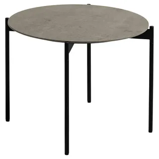 Venjakob Couchtisch , Schwarz, Hellgrau , Metall, Keramik , rund , rund , 55x42x55 cm , Goldenes M, Made in Germany, Dgm , Wohnzimmer, Wohnzimmertische, Couchtische, Couchtische rund