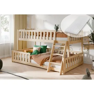 Kids Collective Etagenbett 120 x 200 cm Kiefer massiv natur beige