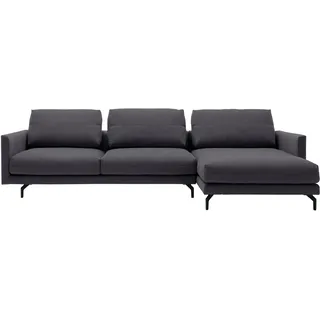Creation BY ROLF BENZ Ecksofa "CR.414, Designecksofa, Polsterecke, Breite 300cm, L-Form" wahlweise aus feinstem Rindsleder oder hochwertigem Chenille, anthrazitgrau, schwarzgrau