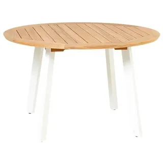 Tisch Diana - 125 cm rund Beine Aluminium weiss