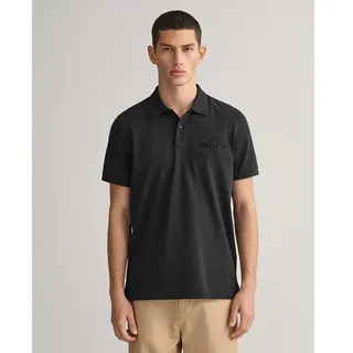 GANT Reg Tonal Shield Rugger Kurzarm-poloshirt Black M