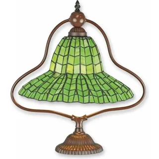 Casa Padrino Jugendstil Tiffany Tischleuchte Grün / Braun H. 47,5 cm - Tiffany Leuchten
