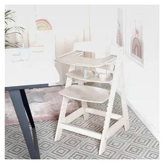 Essbrett aus Holz - Erweiterung und Zubehör für Hochstuhl Sit Up Flex - Kompatibel mit Gurtsystem und Hochstuhlauflagen - Ab 6 Monaten - Stone washed