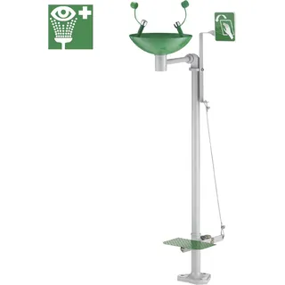 Delabie Sicherheits-Augendusche auf Säule mit Auffangschale - Gold