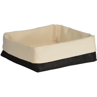Premier Housewares Brotkorb, schwarz, cremefarbenes Design, Polyester, Baumwolle