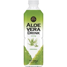 Allgroo Aloe Vera Drink - Erfrischendes Aloe-Vera-Getränk - Geschmacksrichtung: Pur mit Honig verfeinert und Fruchtfleisch - Einwegpfand, Vorteilspack (12 x 500 ml)