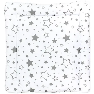TupTam Baby Wickeltischauflage mit Baumwollbezug Gemustert, Farbe: Graue Galaxie, Größe: 70 x 60 cm