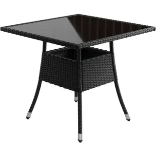 Juskys Yoro Gartentisch 80 x 80 x 73 cm Schwarz